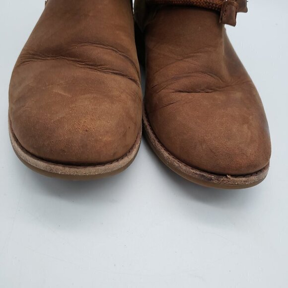 Teva De La Vina Dos Shorty Brown Leather Drawstring Ankle Boot Women’s 6 Shoes - Picture 8 of 12